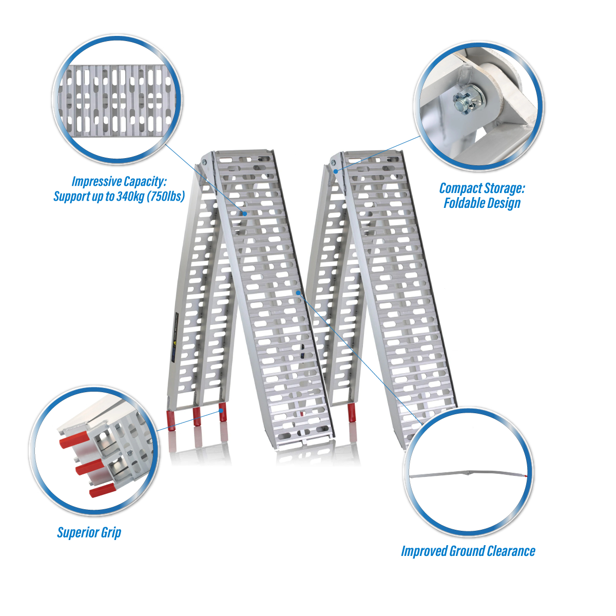 SGS Pair Of Heavy Duty Folding Aluminium Loading Ramps